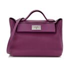 Authentic Hermes Togo Swift Leather Anemone 29cm 24/24 Bag with Detachable Strap