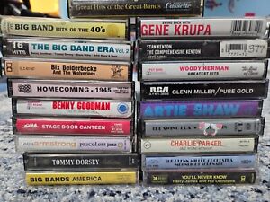 New ListingLot of 18 cassette tapes Big Band, Jazz, Glenn Miller, Benny Goodman, Dorsey