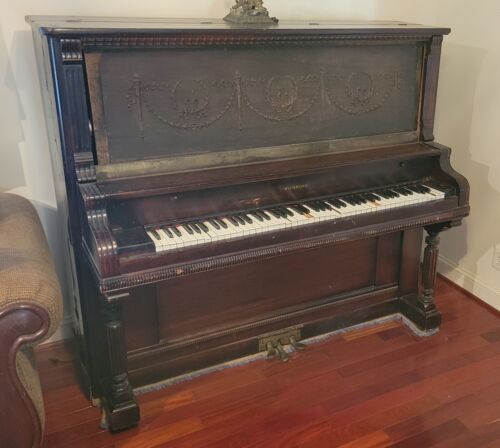 Antique 1897 Upright Grand Piano Solid Wood Project RICHMOND PIANO COMPANY IND
