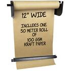New ListingWall Mounted Kraft Paper Dispenser & Cutter: Includes 50 Meter Long 12 Inches