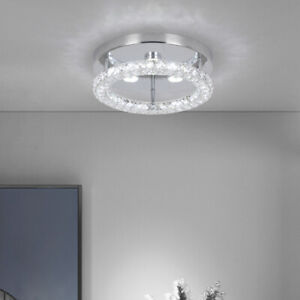New Listing30cm Crystal LED Ceiling Lights Modern Living Room Bedroom Chandelier Changeable