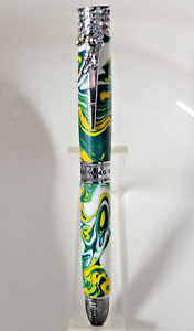 Green Bay Packers Football Ballpoint Pen, Veteran Hand Turned Acrylic/Chrome