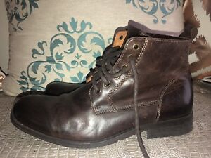 Roots Original Brown Leather Lace Up Boots Size 11.5