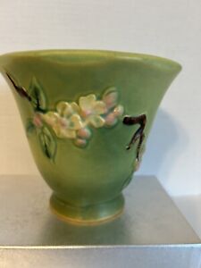 Roseville 356-5 Apple Blossom Green Flower Pot/Planter 1949 Great Condition