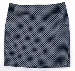 Ann Taylor Black w/ White & Green Floral Pencil Skirt Pockets Women's Size 8