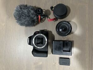 Canon EOS Rebel SL2 DSLR Complete Camera W/ Extra Lens & Mic