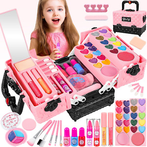 Kids Makeup Kit for Little Girls,44 Pcs Washable Makeup Kit,Kids Real Girls Make