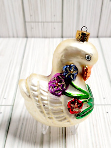 Glass Christmas Ornaments Unbranded Swan Bird Multicolor 4.5 inches