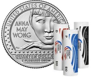 2022 Anna May Wong P-D-S Women Quarters 3 Coin Set, Straight from BU Rolls