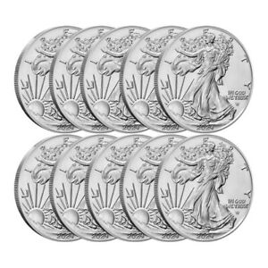 2024 1 oz American Silver Eagle Coin (BU - Lot of 10)