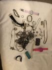Vintage To Now Costume Junk Jewelry Lot Over 2 Lbs‚ Watch, Necklaces, Earrings