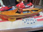 ANTIQUE THE FERDINAND Strauss Corp Speed Boat Tin TOY CLOCK WORK FRICTION 1940's