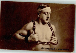 Albertini like Houdini, magician circus, German postcard 1910s