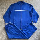 Jordan Sweatsuit Mens XL Blue Full Zip Fleece Snap Pockets Pants XL CLEAN