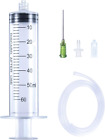 60Ml Syringe with Tube, Plastic Luer Lock Syringe with 2Ft Handy Plastic Tubing