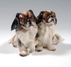 GOLDSCHEIDER Animal Figurine Group Two Chairman Pekingese From Hugo Postl Mnr :
