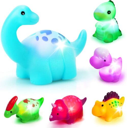TOY Life Dinosaur Bath Toys for Kids 3 4 5 8 Light Up Bath Toys for Toddler Boys