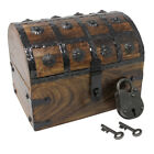 Nautical Cove Pirate Treasure Chest with Iron Lock and Skeleton Key - Wood Box