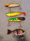 Lot Of 4 Large Assorted Fishing Lures + Hooks