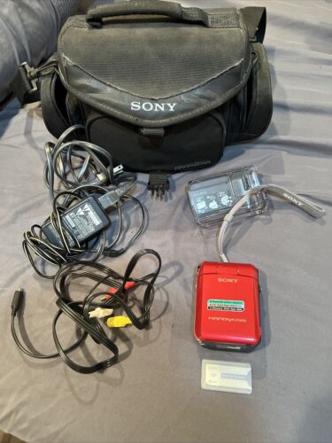 Sony NTSC MiniDV Handycam Camcorder W/case - Video Transfer - Red (DCR-PC55)