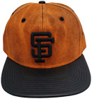 San Francisco Giants Snapback Flat Bill Leather Brim Orange/Black