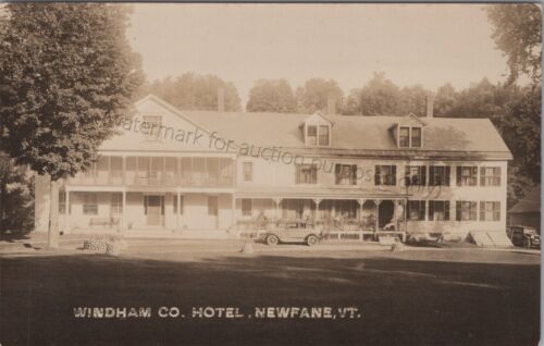 Newfane, VT - RPPC Windham County Hotel - Vintage Vermont Real Photo Postcard