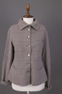 ELEMENTE CLEMENTE Gray Wool Knit Embroidered Single Breast Blazer Coat Size 1
