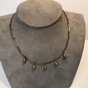 Fantastic copper colored bell beaded Necklace 15”