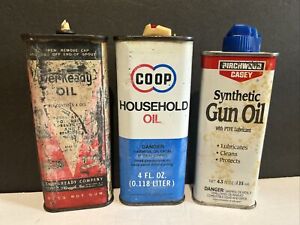 Vintage Oil Cans -Gun Oil-Household Oil-Ever Ready Oil CanCondition