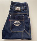 Vintage FUBU Jeans Dark Blue The Collection Baggy Wide Leg Hip Hop Y2K, 34 waist