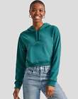 Hanes Hoodie French Terry Cropped Sweatshirt Women's Relaxed Fit Long Sleeve