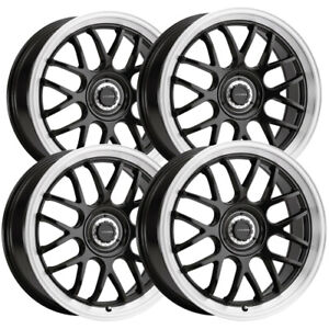 (4) Vision 478 Alpine 18x8.5 5x100/5x115 +35 Black/Brushed Wheels Rims 18
