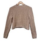 And Other Stories Cropped Mock Neck Knitted Jumper Cream UK Small