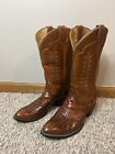 Vintage Tony Lama Men's Snakeskin Python Brown Leather Cowboy Boots Size 10.5 EE