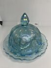 Mosser Inverted Covered Butter Dish Thistle Ice Blue Color