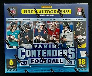 2021 PANINI CONTENDERS NFL HOBBY BOX 5 AUTOS 18 INSERTS 1 ON CARD AUTO, PARALLEL