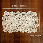 2Pcs Vintage Hand Crochet Lace Doilies Rectangle Table Mats Flower Doily 10