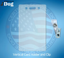 VERTICAL ID CARD BADGE HOLDER AND CLIP FOR SERVICE DOG ID CARD