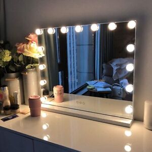 FENCHILIN Hollywood Vanity Makeup Mirror with Lights 15-LED Tabletop Wall Metal