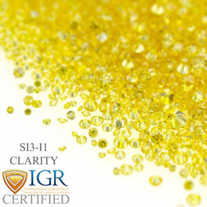 CERTIFIED Round Fancy Yellow Color 100% Loose Natural Diamond Wholesale Lot