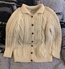 Kennedy Of Ardara Women’s Irish Made 100% Wool Cable Knit Sweater Size Large