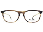 Alan J Eyeglasses Frames AJ-164 C2 Brown Horn Brushed Gold Square 56-19-150