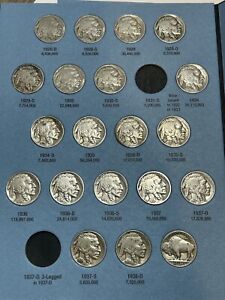 1916 - 1938 D 32 Coin BUFFALO Nickel Set with 1919 D and 1921 S LOW Shipping!!!