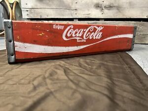Vintage Enjoy COCA-COLA Wood Divided 24 Bottle Crate Red Coke Wooden Carrier