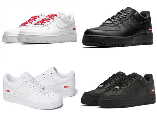 Nike Supreme Air Force 1 White Black Athletic Shoes Mens Sneaker US Size 7-11