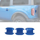 Blue Exterior Door Handle Bowl Decor Cover Trim Set For Ford Bronco 2021+ 2 Door (For: 2021 Ford Badlands)