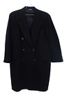 Vintage Men’s 100% Cashmere Long Black Overcoat Topcoat Lined Extra Large XL