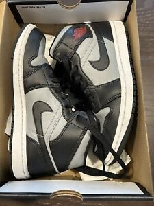 Nike Air Jordan 1 Mid Shoes Shadow Red Gray Black 554724-096 Men's Size 8.
