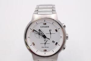 Citizen Eco-Drive AT2400-81A Chronograph Stainless Steel Date Solar Mens