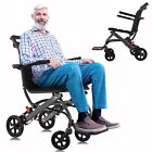 Ultralight Transport Wheelchair - Folding Stand Up Wheelchair with Handbrake